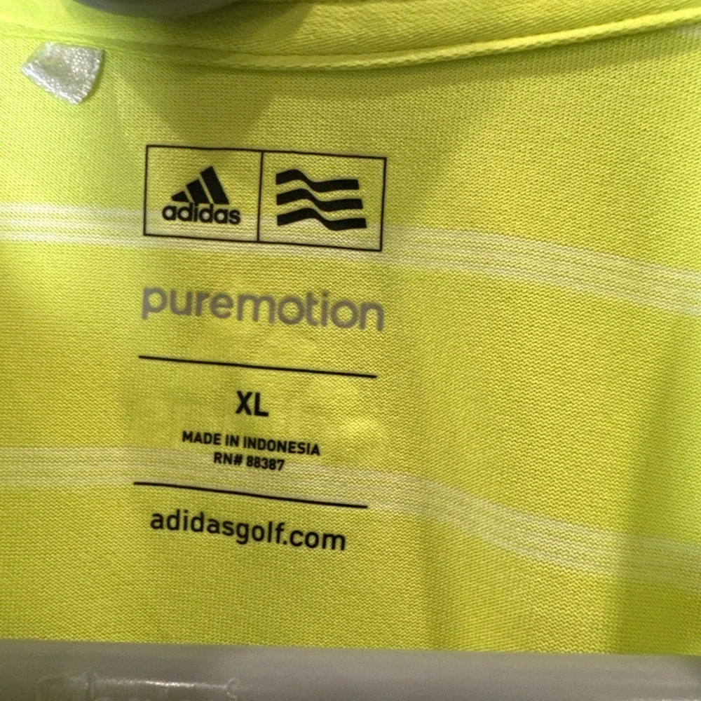 Adidas Polo Shirt Mens XL Puremotion Colonial Country Club Golf Logo Shirt